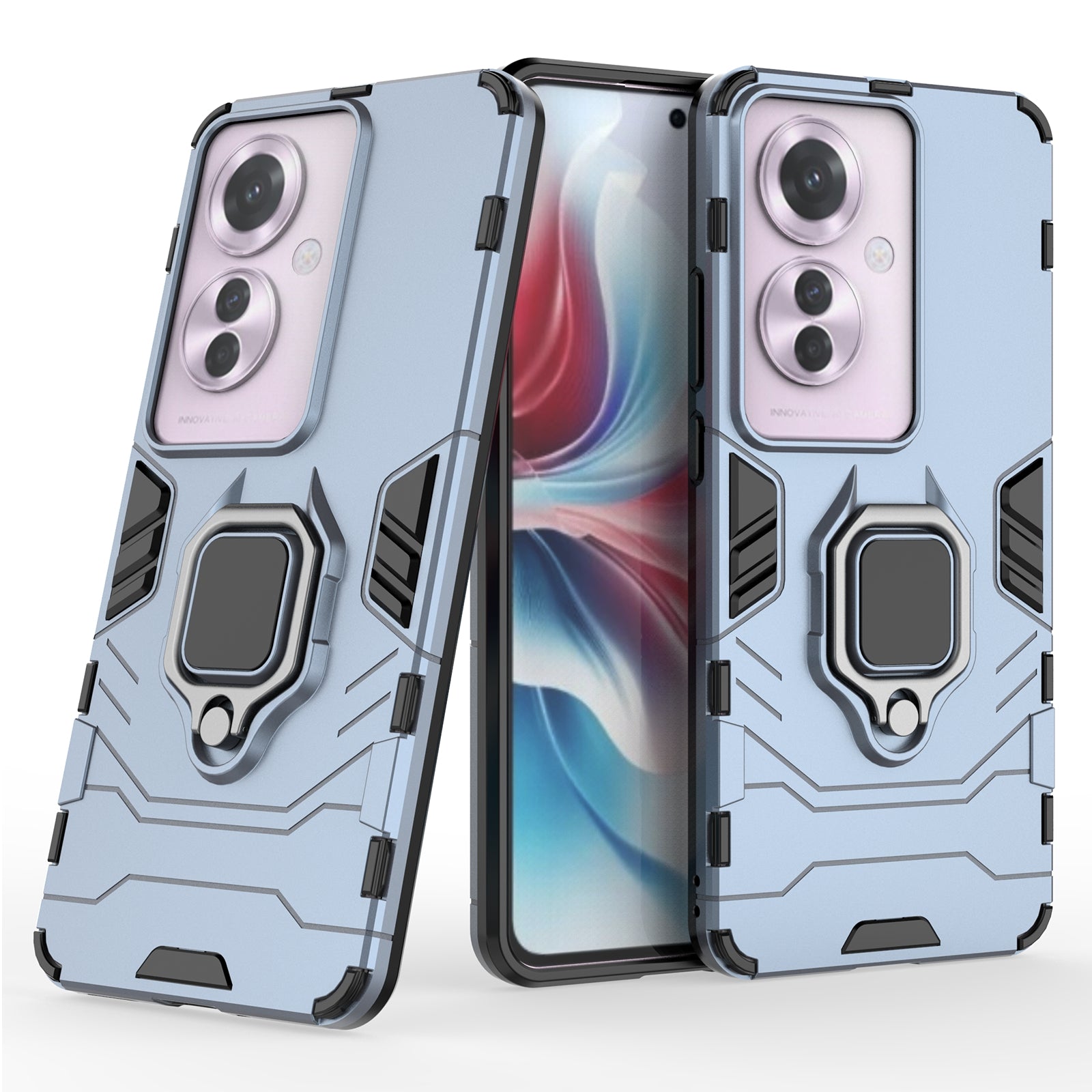 For Oppo Reno11 F 5G Case PC+TPU Dual Layer Hybrid Phone Cover with Ring Holder For Oppo Reno11 F 5G Case PC+TPU Dual Layer Hybrid Phone Cover with Ring Holder
